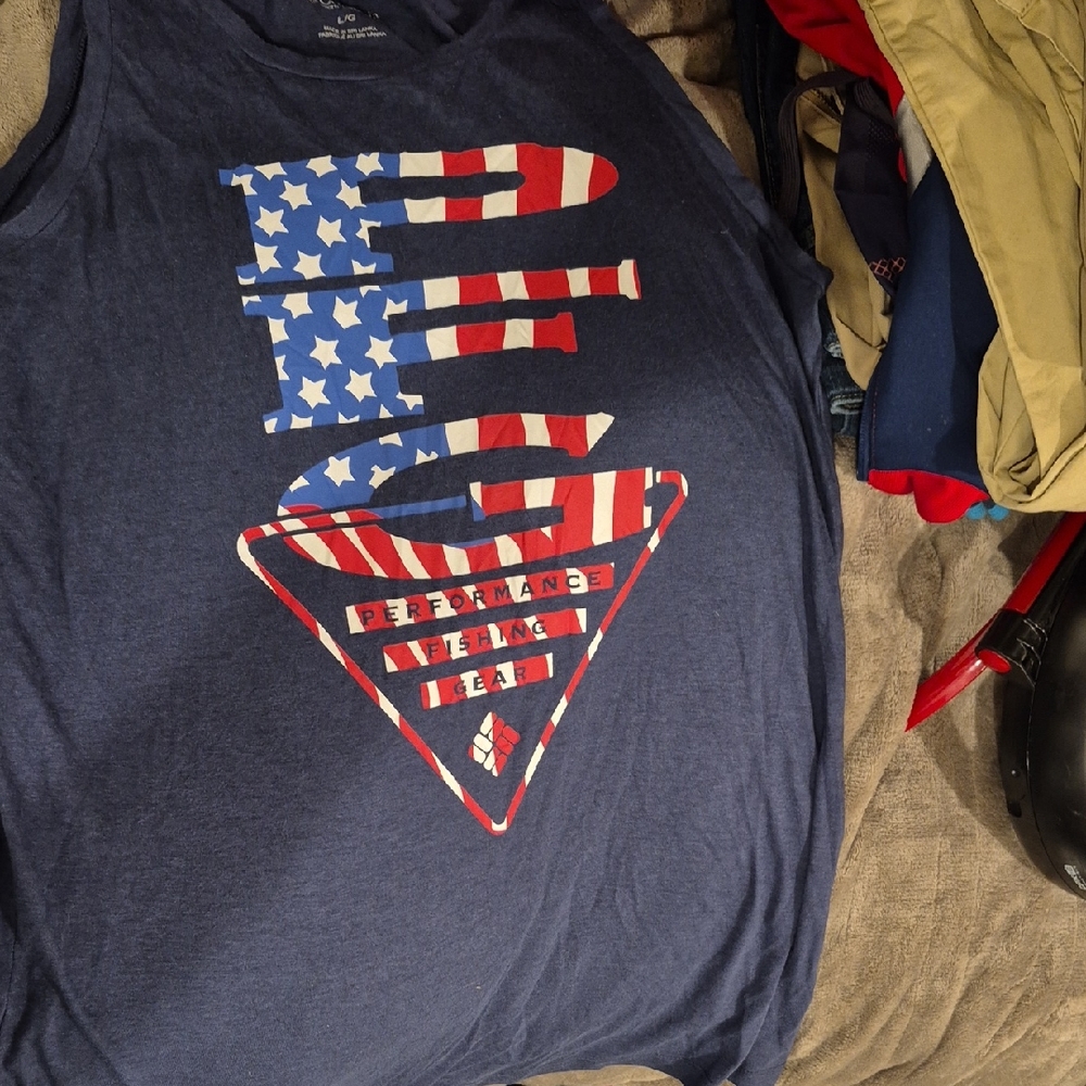 Blue USA Flag Graphic Tank Top